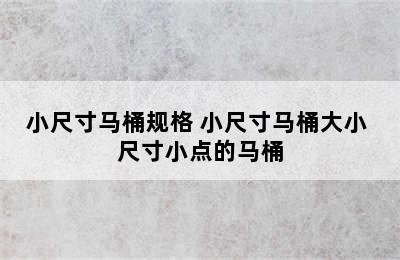 小尺寸马桶规格 小尺寸马桶大小 尺寸小点的马桶